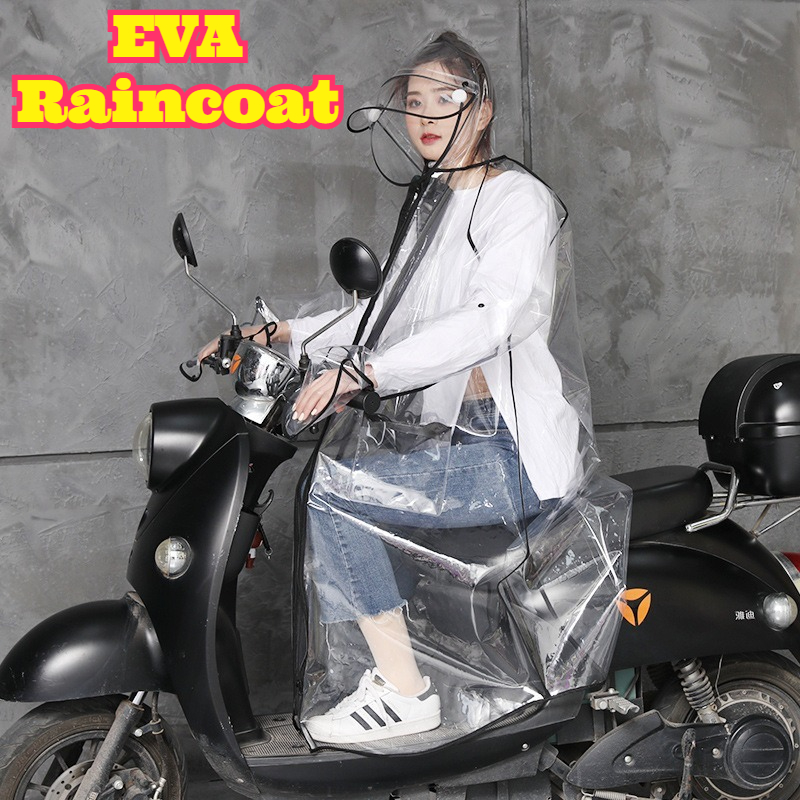 Cycling Commute In Rain - Transparenter EVA-Regenponcho mit Kapuze, Unisex, wasserdicht,