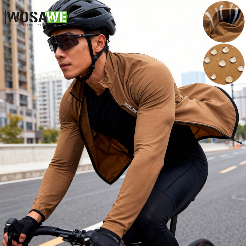 Cycling Commuter Jacket - WOSAWE Fahrrad-Windjacke, Unisex, Sommer-Fahrradjacke, winddicht, atmungsaktiv,