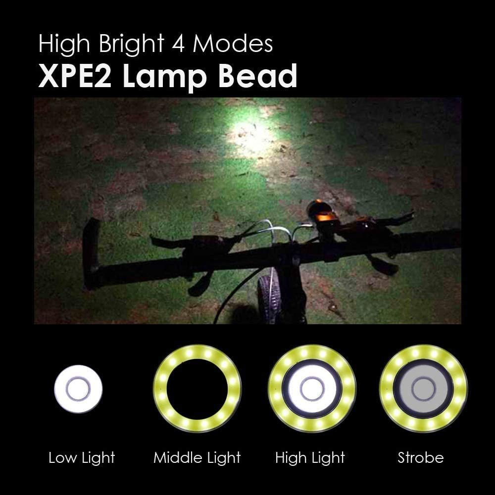 Cycling Commute Gear - LED Wasserdichtes Wiederaufladbares Fahrradlicht-Set Helles Vorderlicht