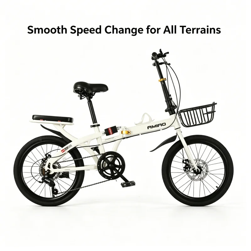 Commuting With Bike - 20-Zoll Ultra-Leichtes Klapprad 7-Gang Tragbares Pendler-Fahrrad